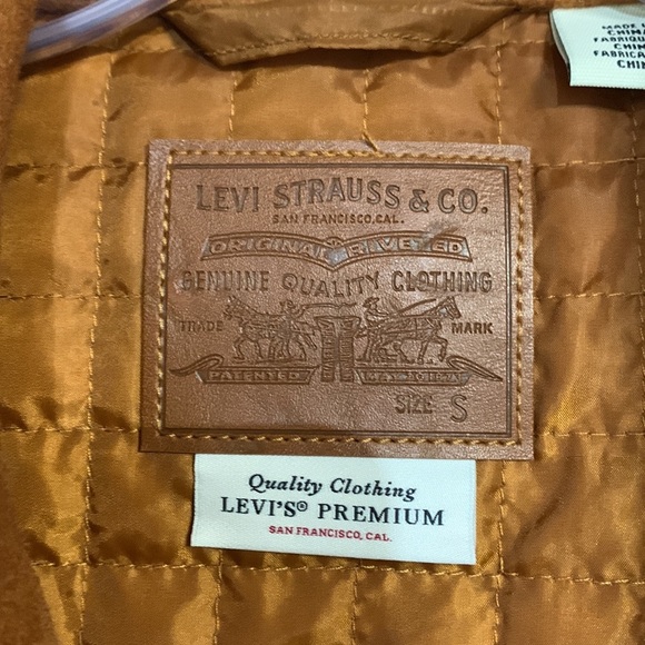 LEVIS GINGER WOOL SNAP FRONT TRUCKER VARSITY JACKET WOMENS SMALL OVERSIZED - Picture 3 of 7